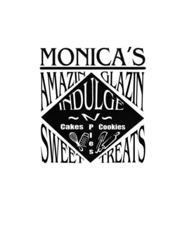 MONICA'S AMAZIN GLAZIN SWEET TREATS INDULGE ~N~ CAKES PIES COOKIES logo