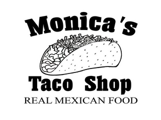 MONICA'S TACO SHOP REAL MEXICAN FOOD logo