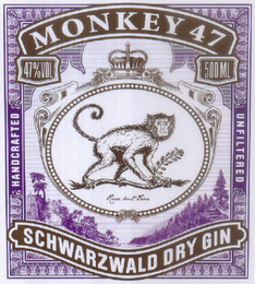 MONKEY 47 SCHWARZWALD DRY GIN HANDCRAFTED UNFILTERED logo