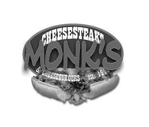 MONK'S CHEESESTEAKS & CHEESEBURGERS EST. 1990 logo