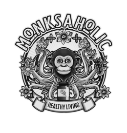 MONKSAHOLIC HEALTHY LIVING logo