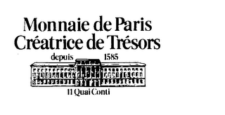 MONNAIE DE PARIS CREATRICE DE TRESORS DEPUIS 1585 11 QUAI CONTI logo