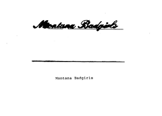 MONTANA BADGIRLS logo