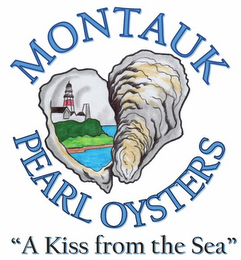 MONTAUK PEARL OYSTERS, "A KISS FROM THE SEA" logo