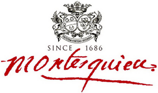 MONTESQUIEU SINCE 1686 VIRTUTEM FORTUNA SECUNDAT logo