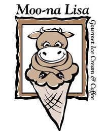 MOO-NA LISA GOURMET ICE CREAM & COFFEE logo