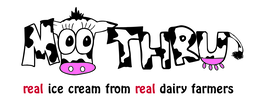 MOO THRU REAL ICE CREAM FROM REAL DAIRY FARMERS logo