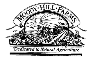 MOODY-HILL-FARMS DEDICATED TO NATURAL AGRICULTURE EST. 1764 logo