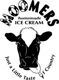 MOOMERS HOMEMADE ICE CREAM JUST A LITTLE TASTE F COUNTRY logo