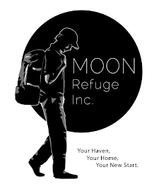 MOON REFUGE INC. YOUR HAVEN, YOUR HOME, YOUR NEW START. logo