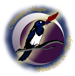 MOONLIGHT MAGPIE VISUAL ARTS & DESIGN logo