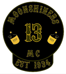 MOONSHINERS 13 MC EST 1934 XXX logo