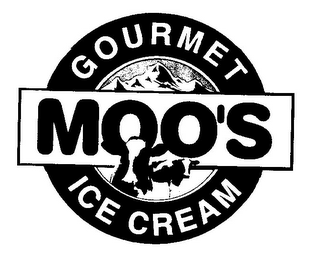 MOO'S GOURMET ICE CREAM logo