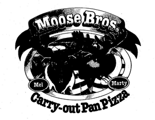MOOSE BROS. MEL MARTY CARRY-OUT PAN PIZZA logo