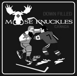 MOOSE KNUCKLES & FIGHT DESIGN, WITH DOWN FILLED OVER KNUCKLES AND WITH CANADA UNDER KNUCKLES logo