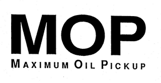 MOP MAXIMUM OIL PICKUP logo