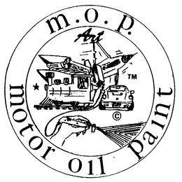 M.O.P. MOTOR OIL PAINT logo