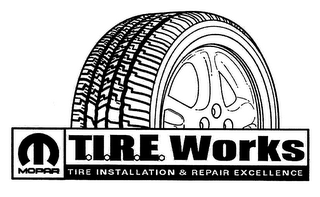 MOPAR PARTS T.I.R.E. WORKS TIRE INSTALLATION & REPAIR EXCELLENCE logo