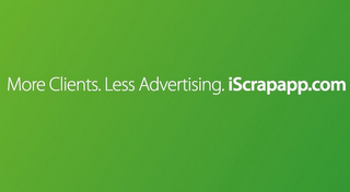 MORE CLIENTS. LESS ADVERTISING. ISCRAPAPP.COM logo