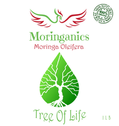 MORINGANICS TREE OF LIFE MORINGA OLEIFERA 100% NATURAL 100% ORGANIC 1 LB logo