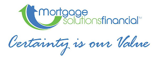 MORTGAGE SOLUTIONS FINANCIAL CERTAINTY IS OUR VALUE logo
