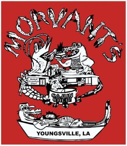 MORVANT'S RUBY CHIP BOILED CRAWFISH CHER! NEXT BUILT 1927 MORVANT'S CAJUN CHER! CANDY YOUNGSVILLE, LA logo