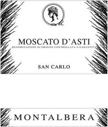 MOSCATO D'ASTI DENOMINAZIONE DI ORIGINE CONTROLLATA E GARANTITA SAN CARLO MONTALBERA logo