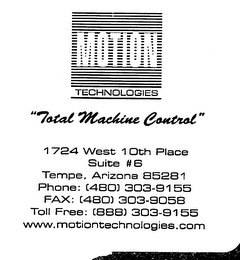 MOTION TECHNOLOGIES "TOTAL MACHINE CONTROL" logo