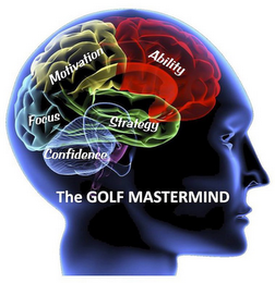 MOTIVATION ABILITY STRATEGY FOCUS CONFIDENCE THE GOLF MASTERMIND logo