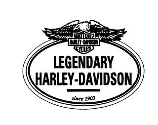 MOTOR HARLEY-DAVIDSON CYCLES LEGENDARY HARLEY-DAVIDSON SINCE 1903 logo