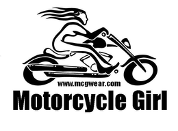 MOTORCYCLE GIRL WWW.MCGWEAR.COM logo