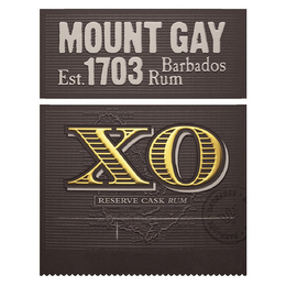 MOUNT GAY EST. 1703 BARBADOS RUM XO RESERVE CASK RUM logo