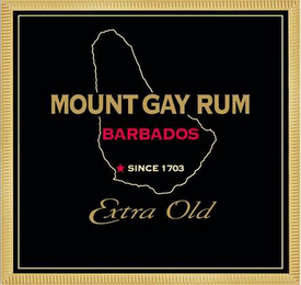 MOUNT GAY RUM BARBADOS SINCE 1703 EXTRA OLD logo