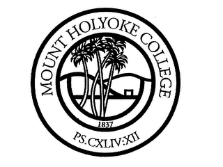 MOUNT HOLYOKE COLLEGE 1837 PS.CXLIV:XII logo