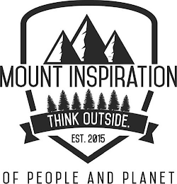 MOUNT INSPIRATION THINK OUTSIDE. EST. 2015 OF PEOPLE AND PLANET logo