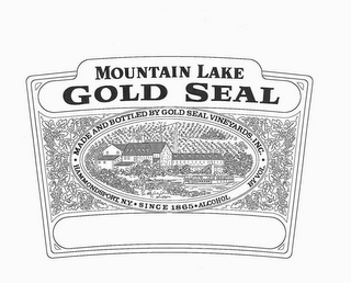 MOUNTAIN LAKE GOLD SEAL MADE AND BOTTLED BY GOLD SEAL VINEYARDS, INC.  HAMMONDSPORT, N.Y. SINCE 1865 ALCOHOL logo
