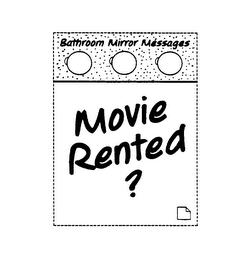 MOVIE RENTED? BATHROOM MIRROR MESSAGES logo