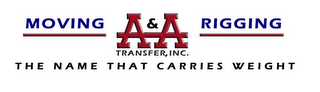 MOVING A&A TRANSFER, INC. RIGGING THE NAME THAT CARRIES WEIGHT logo