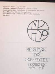 MP H2O MEGA PURE H2O COFFEE & TEA DEIONIZED WATER logo