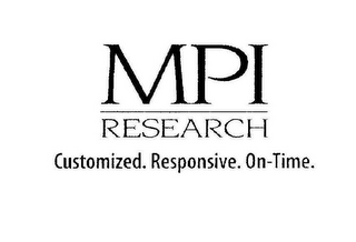 MPI RESEARCH CUSTOMIZED. RESPONSIVE. ON-TIME. logo