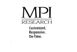 MPI RESEARCH CUSTOMIZED. RESPONSIVE. ON-TIME. logo