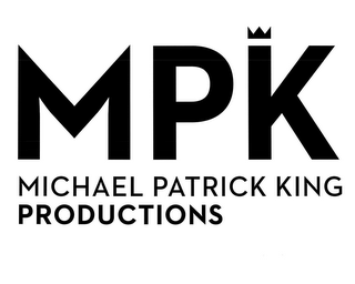 MPK MICHAEL PATRICK KING PRODUCTIONS logo