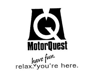 MQ MOTORQUEST RELAX.HAVE FUN.YOU'RE HERE. logo