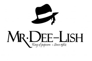 MR. DEE-LISH KING OF POPCORN SINCE 1962 logo