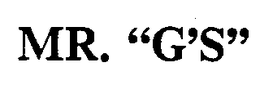 MR. "G'S" logo