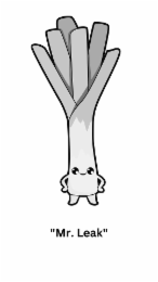 "MR. LEAK" logo