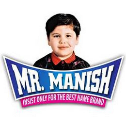 MR. MANISH - INSIST ONLY FOR THE BEST NAME BRAND logo