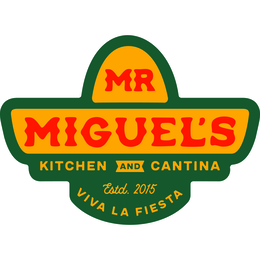 MR MIGUEL'S KITCHEN AND CANTINA ESTD. 2015 VIVA LA FIESTA logo