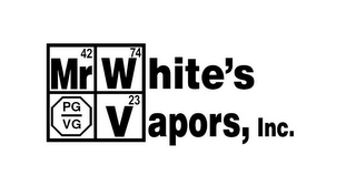 MR WHITE'S VAPORS, INC. 42 74 23 PG VG logo
