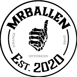 MRBALLEN EST. 2020 STRANGE DARK MYSTERIOUS logo